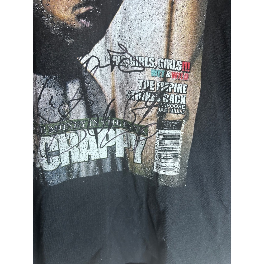 Gildan Hustlenomics Models Lil Scrappy Graphic T-Shirt Black Mens Large Y2K Rap